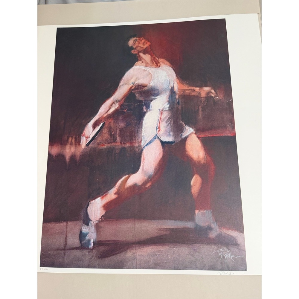 VTG Limited edition lithograph, Discus Thrower,1983 Olympics, Robert Peak 99/550